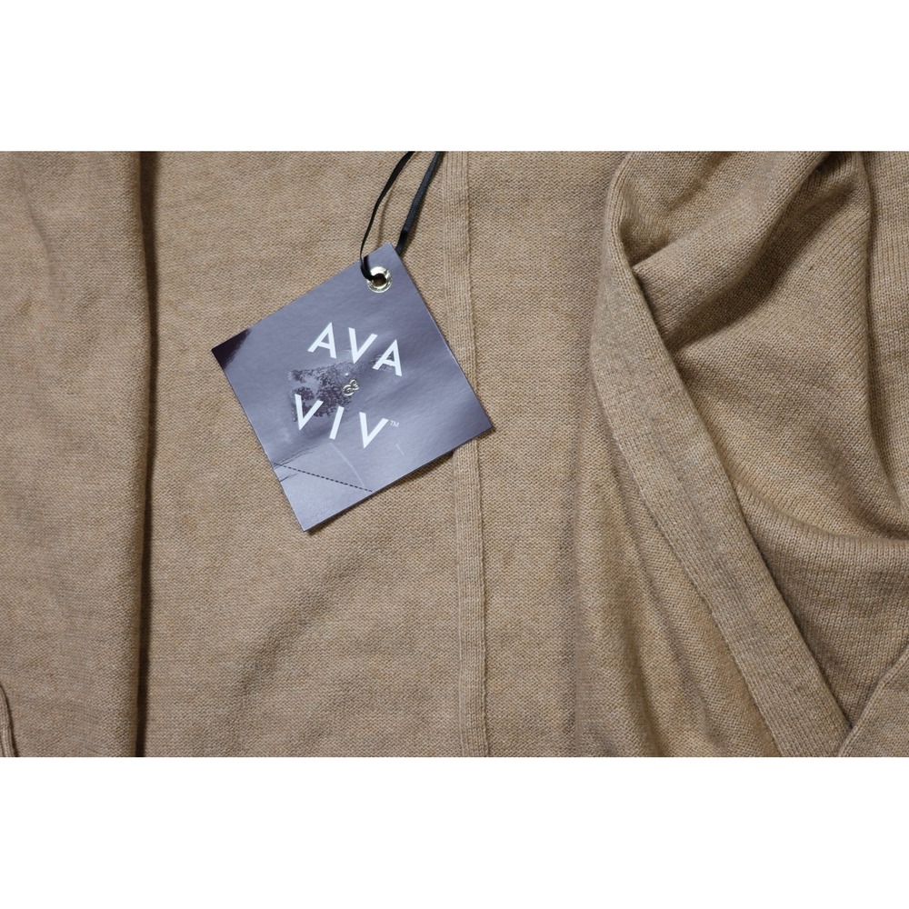 Ava & Viv Camel Heather Open Front Cardigan Sweater Plus Size 3X NWT - Picture 4 of 7